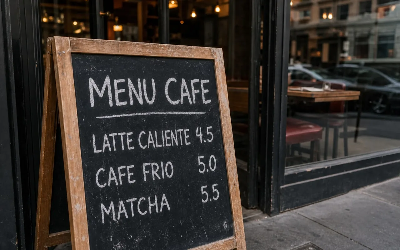 Edited image: LATTE CALIENTE